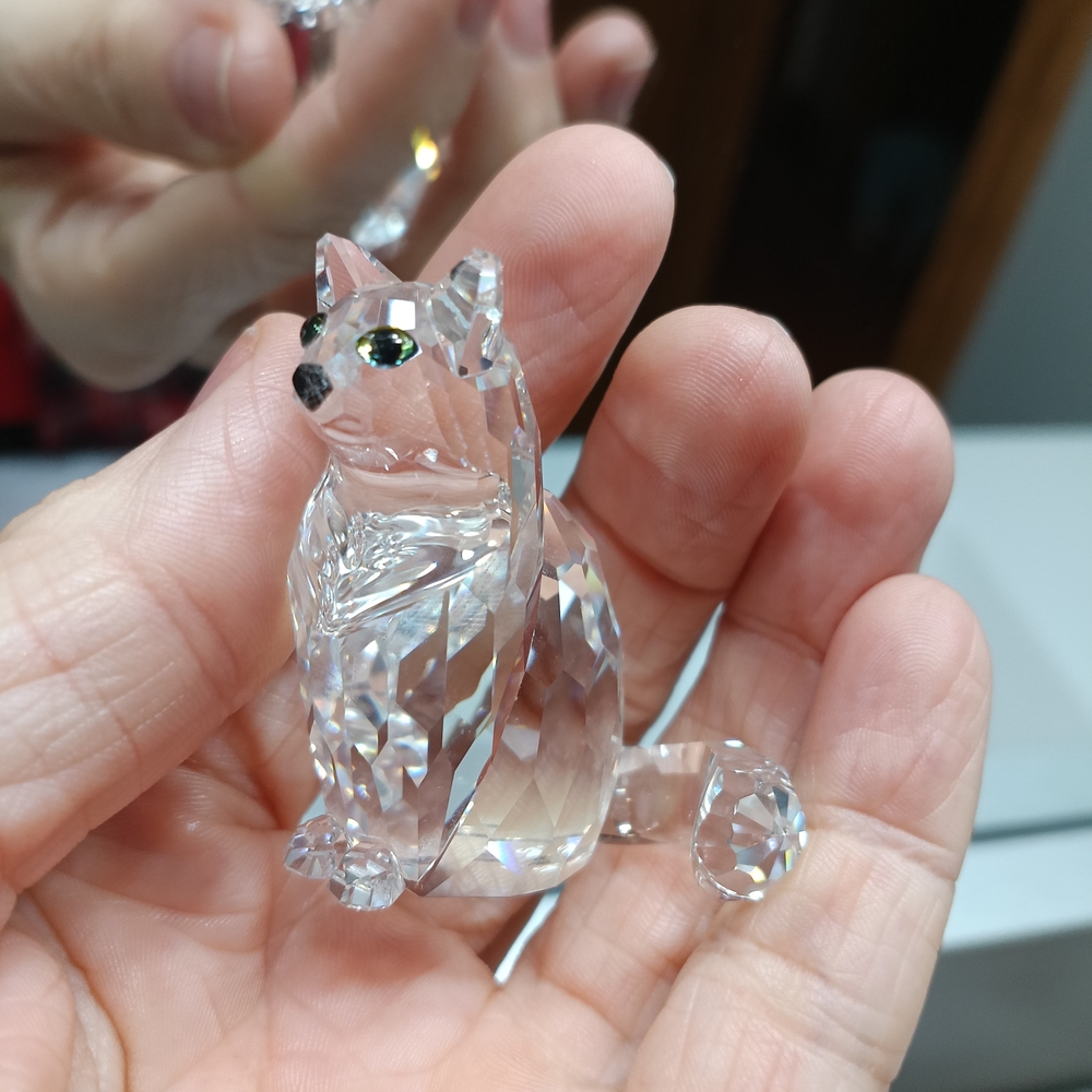 Swarovski Crystal Large Cat Figurine